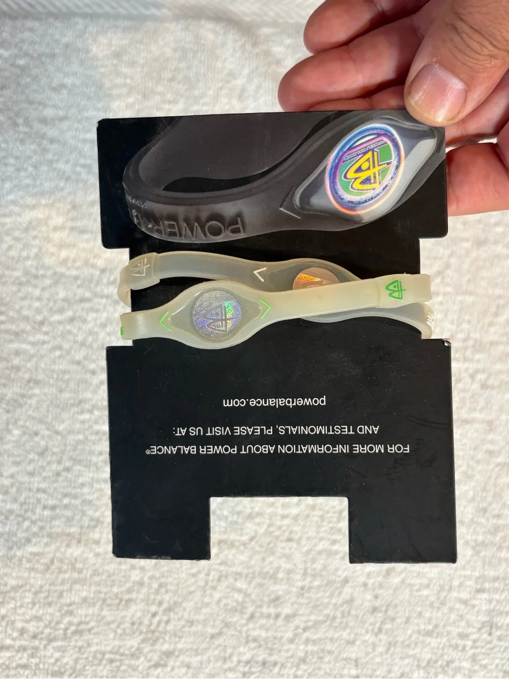 New Power Balance Hologram Silicone Wristband Clear Performance Sport NOS Y2K